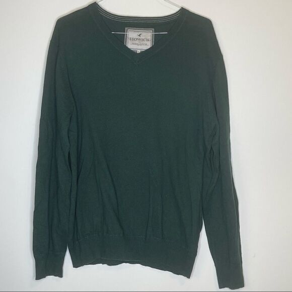 Howick Onyx Green V-Neck Cashmere Blend Long Sleeve Sweater in Size XL - Picture 3 of 5